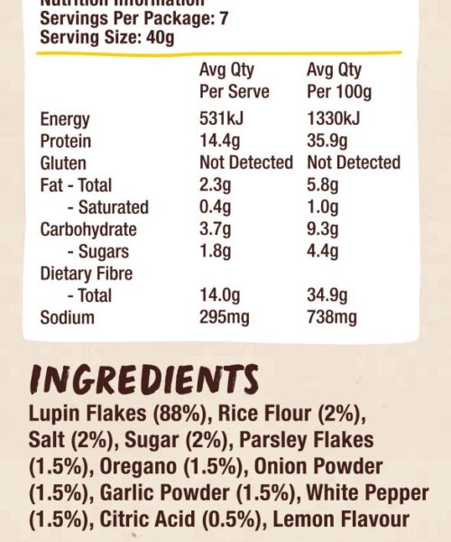 crumbing mix with lemon pepper nutritional information