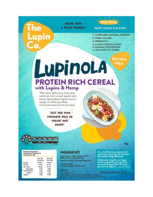 Lupinola Protein Rich Cereal Packaging