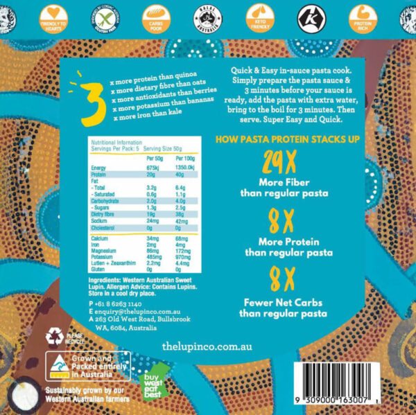 Lupin Protein Pasta - Classic 450g - Image 2