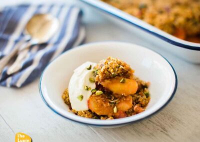 Apple Rhubarb & Lupin Crumble